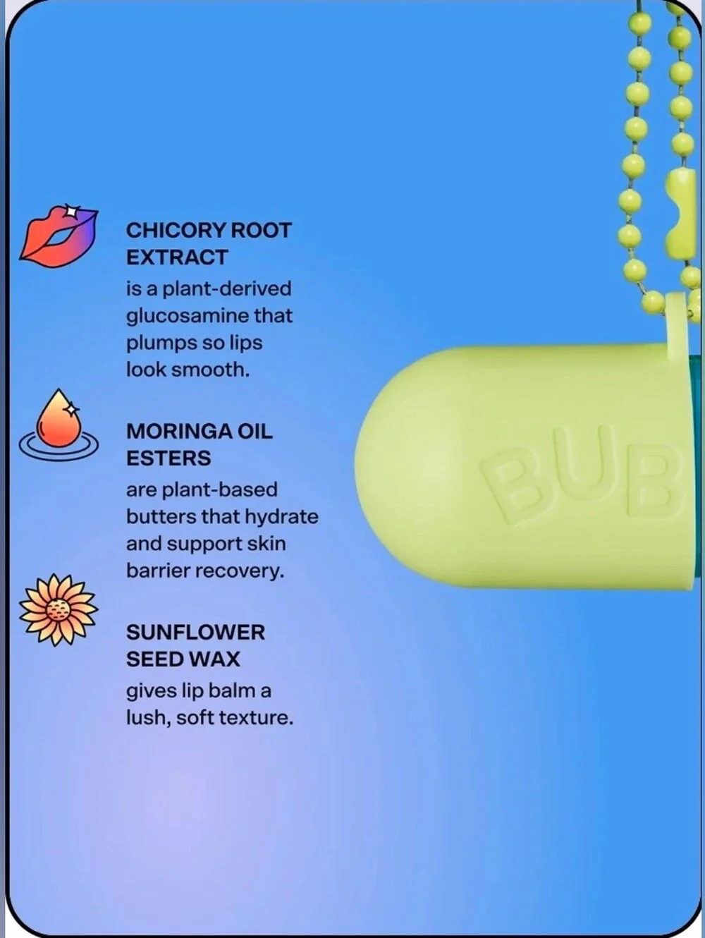 Bubble Tell All Bubble Minty Lip Balm - Mint Message 0.15oz BNIB